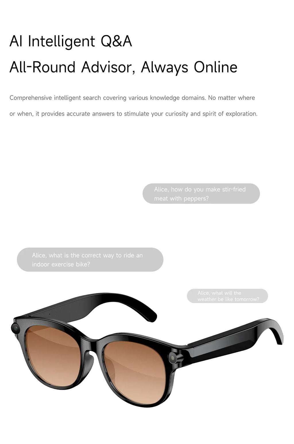 Lenovo New 2026 8K Translation AI Smart Glasses Bluetooth Calling Music Player Camera Control Anti Blue Light Sunglasses