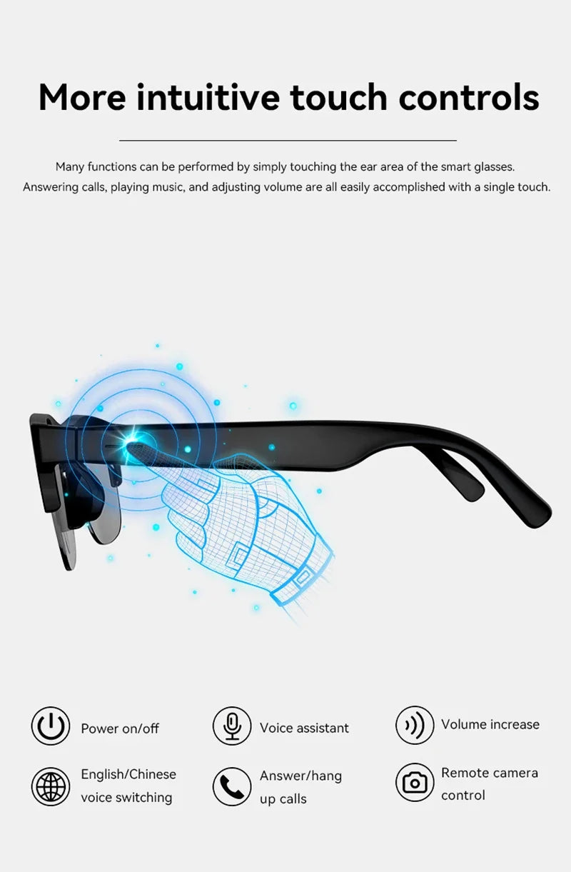 Lenovo 8K HD AI Smart Glasses AI Translation Hands-Free Calling AI Chat Logging Music Playback Smart Sunglasses for Men 2026 Ne