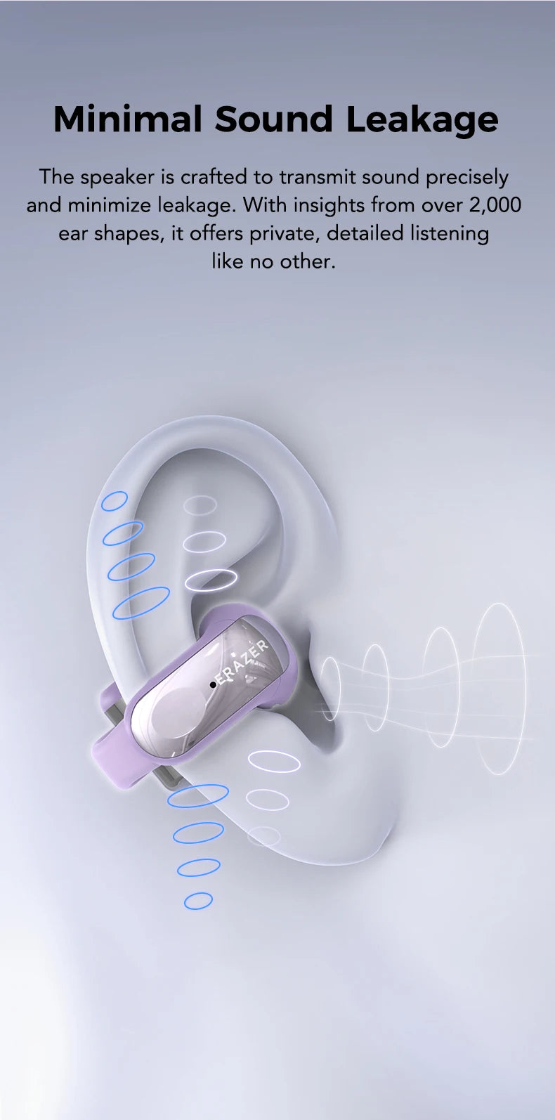 ERAZER XF28 Bluetooth V6.0 Translation Earphones Open-ear True Wireless EarbudsOffice Travel,ASMR Headset APP