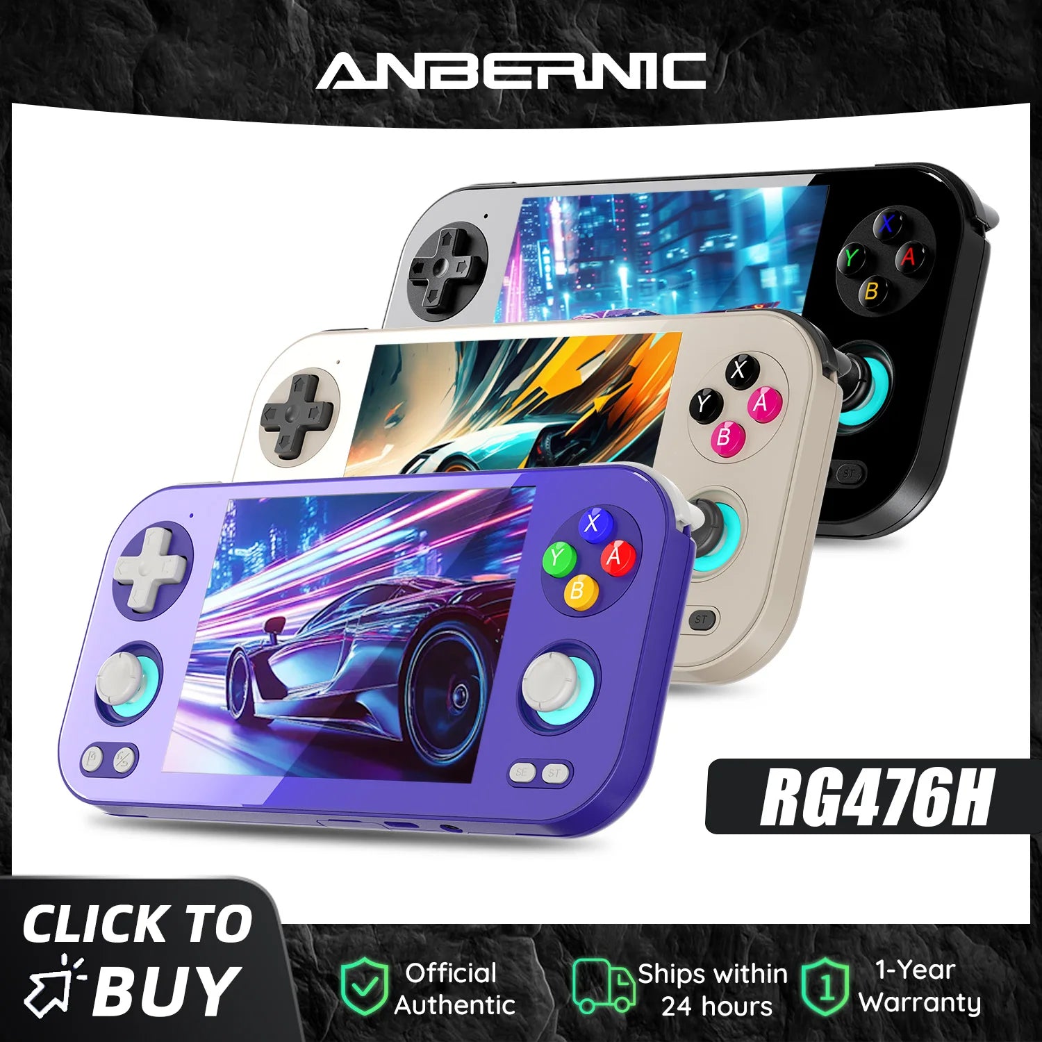 ANBERNIC RG 476H Retro Game Console 4.7-inch LTPS In-Cell Display Android 13 Unisoc T820 Handheld Video Player with Bluetooth