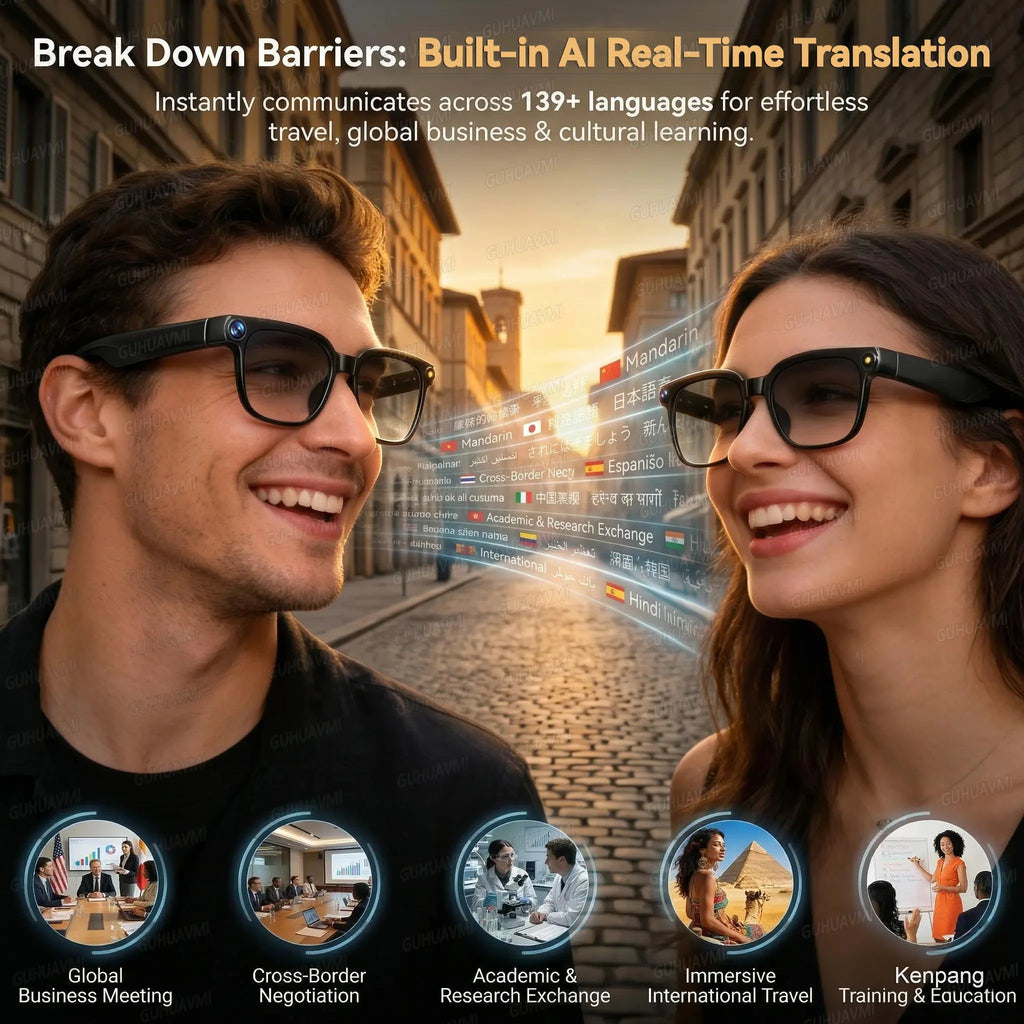 2026 New 8K HD AI Smart Glasses Men Chat GPT 800MP Camera Bluetooth Call AI Translation Voice Assistant Control Sunglasses Women