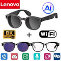 Lenovo New 2026 8K Translation AI Smart Glasses Bluetooth Calling Music Player Camera Control Anti Blue Light Sunglasses