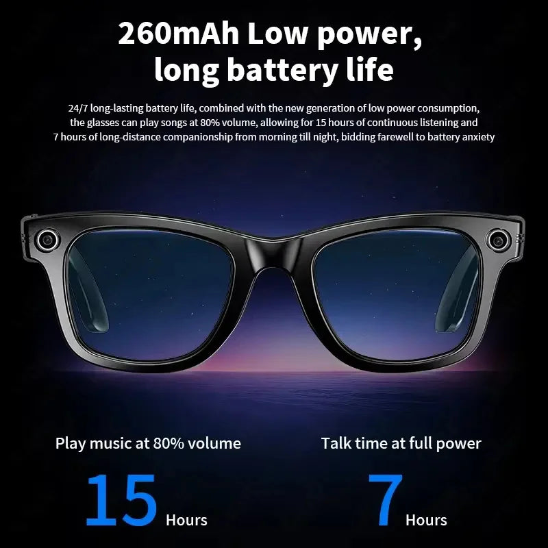 2025 smart glasses bluetooth camera Recording Videos AI Photo Recognition Answer 100+ Languages Translation Music Play Men Women