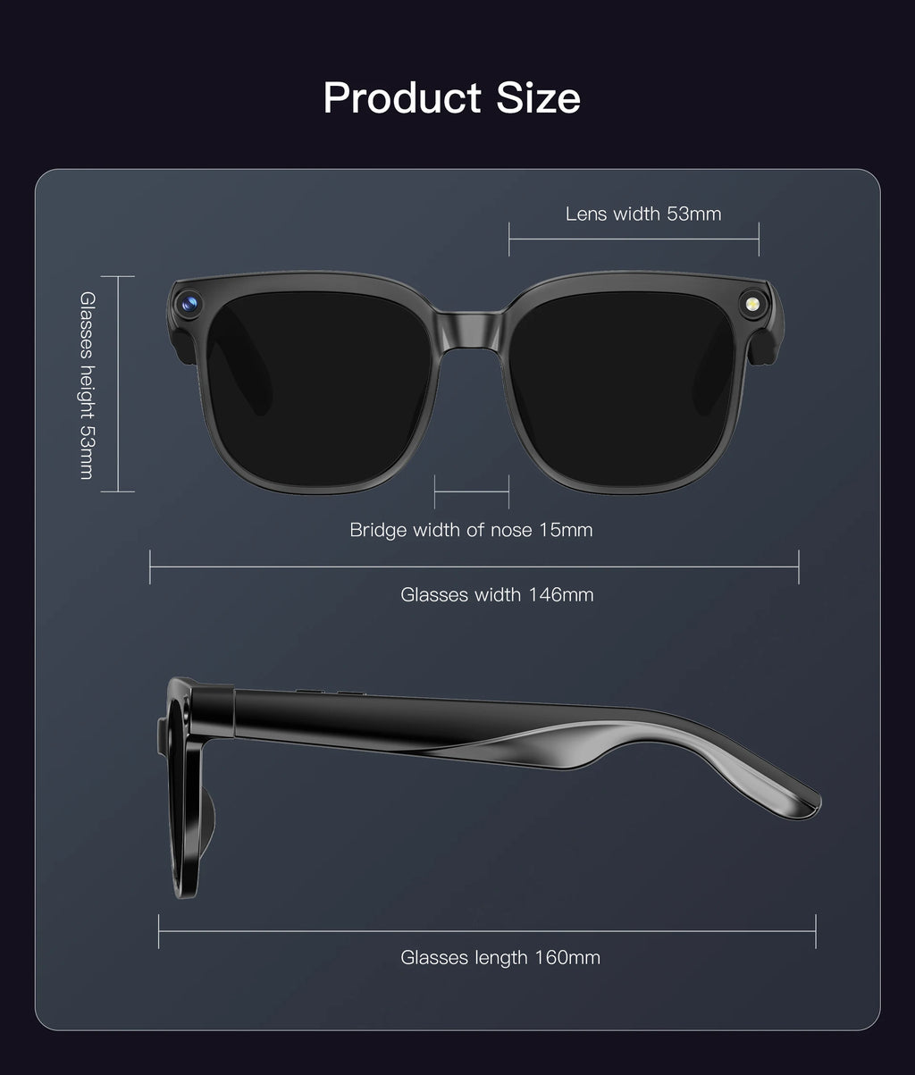 2026 New 8K HD AI Smart Glasses Men Chat GPT 800MP Camera Bluetooth Call AI Translation Voice Assistant Control Sunglasses Women