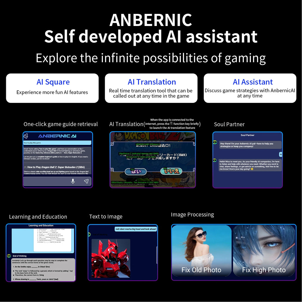 ANBERNIC RG 476H Retro Game Console 4.7-inch LTPS In-Cell Display Android 13 Unisoc T820 Handheld Video Player with Bluetooth