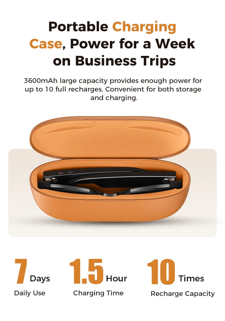 2026 New 800W Camera 3600mAh Portable Charger Smart Glasses 100+language Translation Bluetooth Call Music Player AI Chat Glasses
