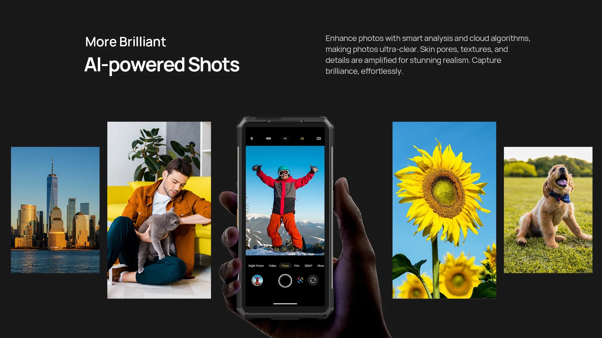 Ulefone Armor 34 Pro+ 5G Rugged Smartphone 16GB+512GB 25500mAh Built-in Projector 64MP Night Vision 6.95'' 120Hz NFC Android 15