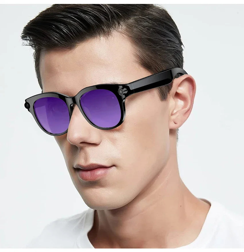 Lenovo New 2026 8K Translation AI Smart Glasses Bluetooth Calling Music Player Camera Control Anti Blue Light Sunglasses