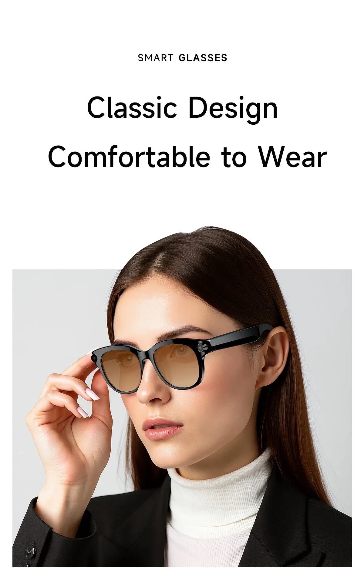 Lenovo New 2026 8K Translation AI Smart Glasses Bluetooth Calling Music Player Camera Control Anti Blue Light Sunglasses