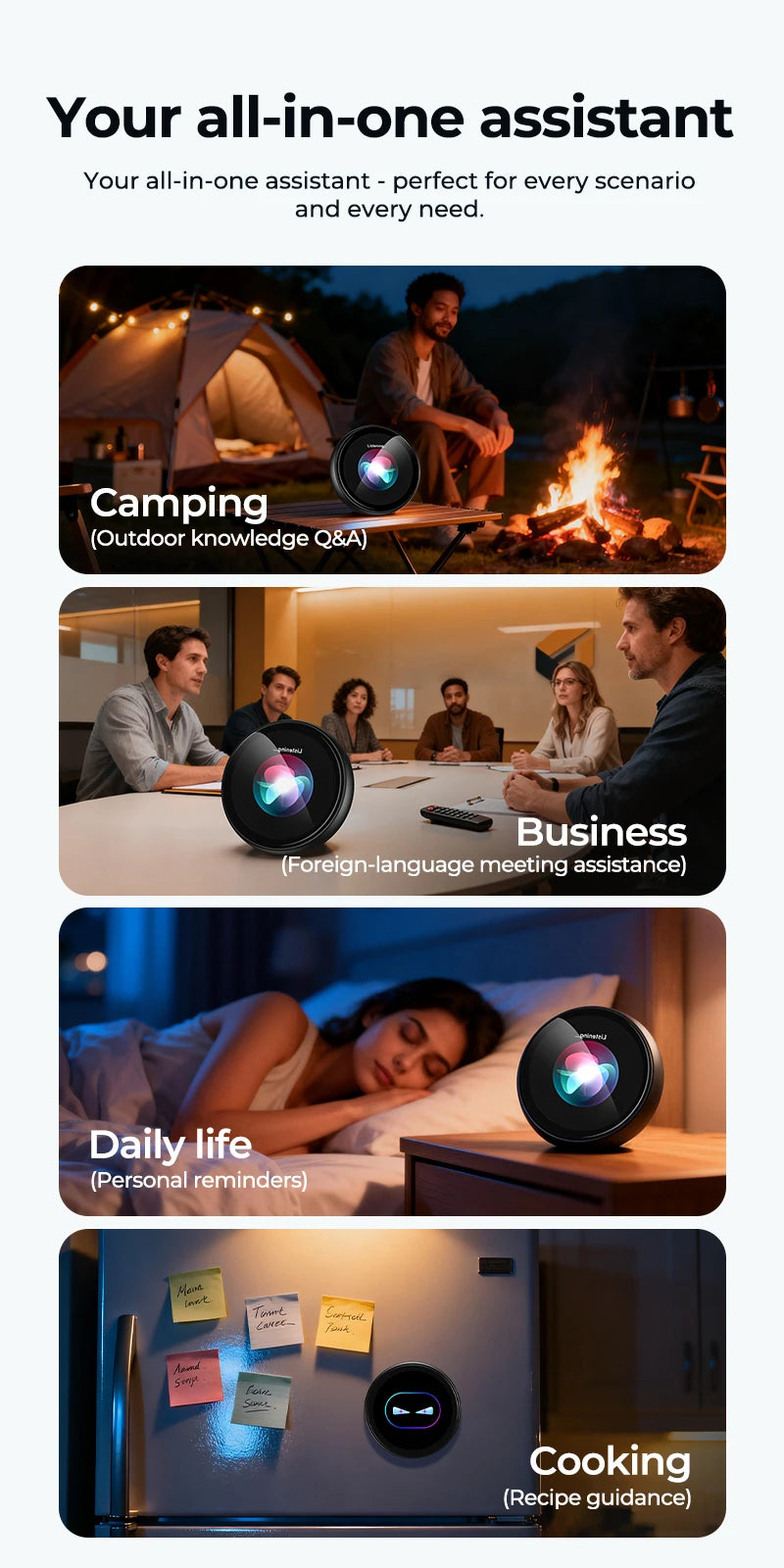 Ultra-thin AI Voice Translator ZNP Z01 Instant Professional Portable Magnetic Smart Voice Translation Display Touch Control