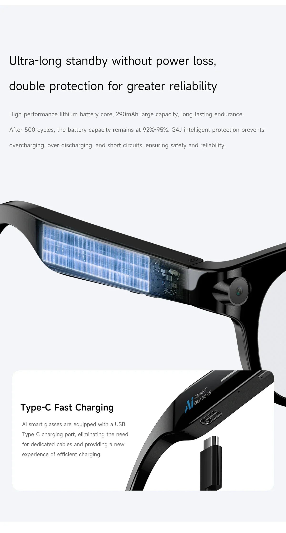 Lenovo New 2026 8K Translation AI Smart Glasses Bluetooth Calling Music Player Camera Control Anti Blue Light Sunglasses