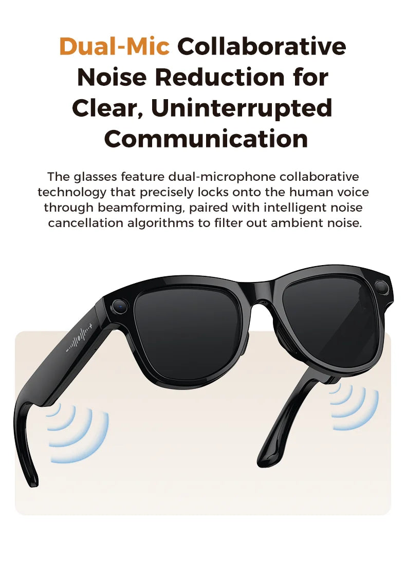 2026 New 800W Camera 3600mAh Portable Charger Smart Glasses 100+language Translation Bluetooth Call Music Player AI Chat Glasses