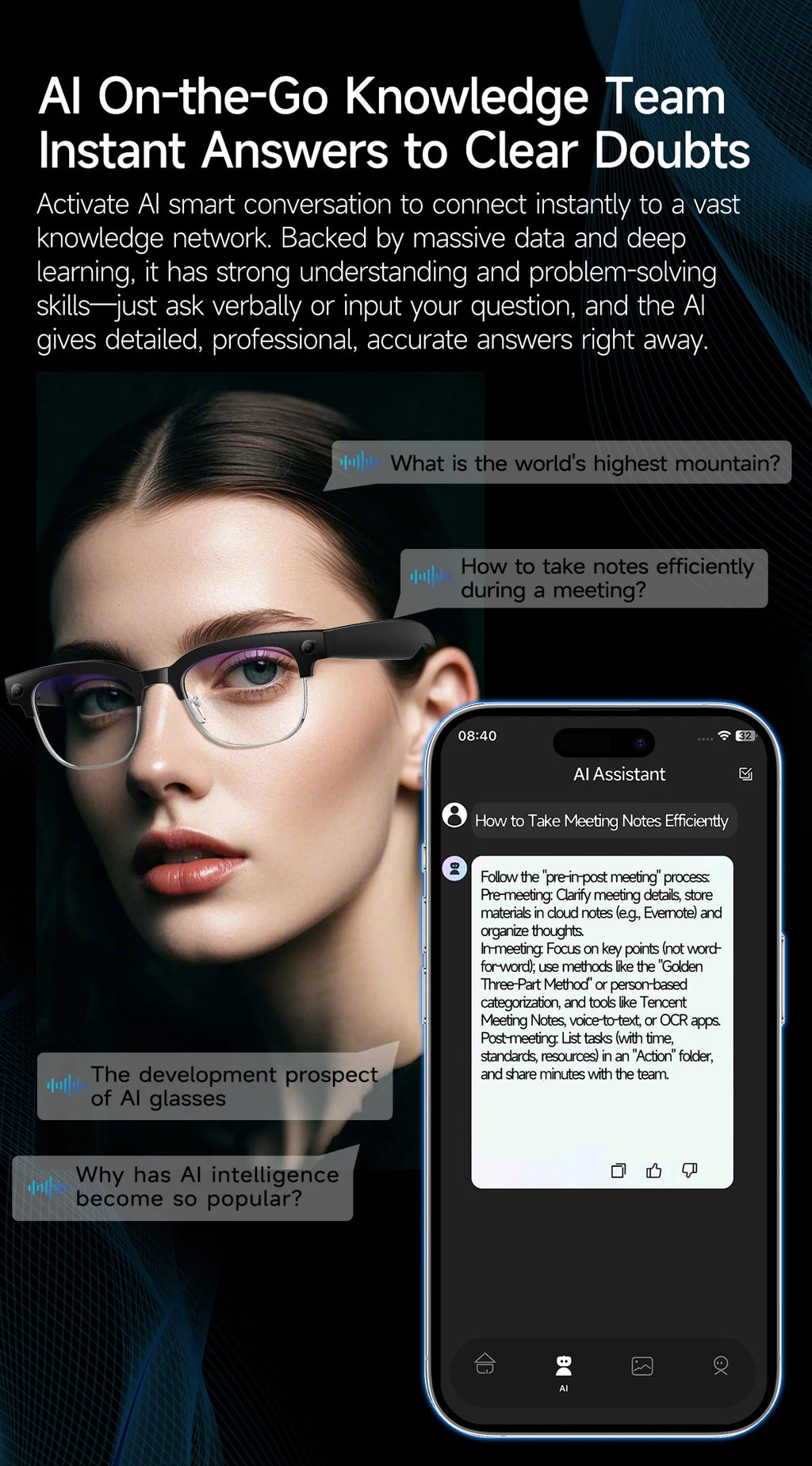 2026 New Upgrade Smart Glasses With Camera Video Recording AI Photo Recognition Bluetooth Call Translation Voice Sunglasses Men