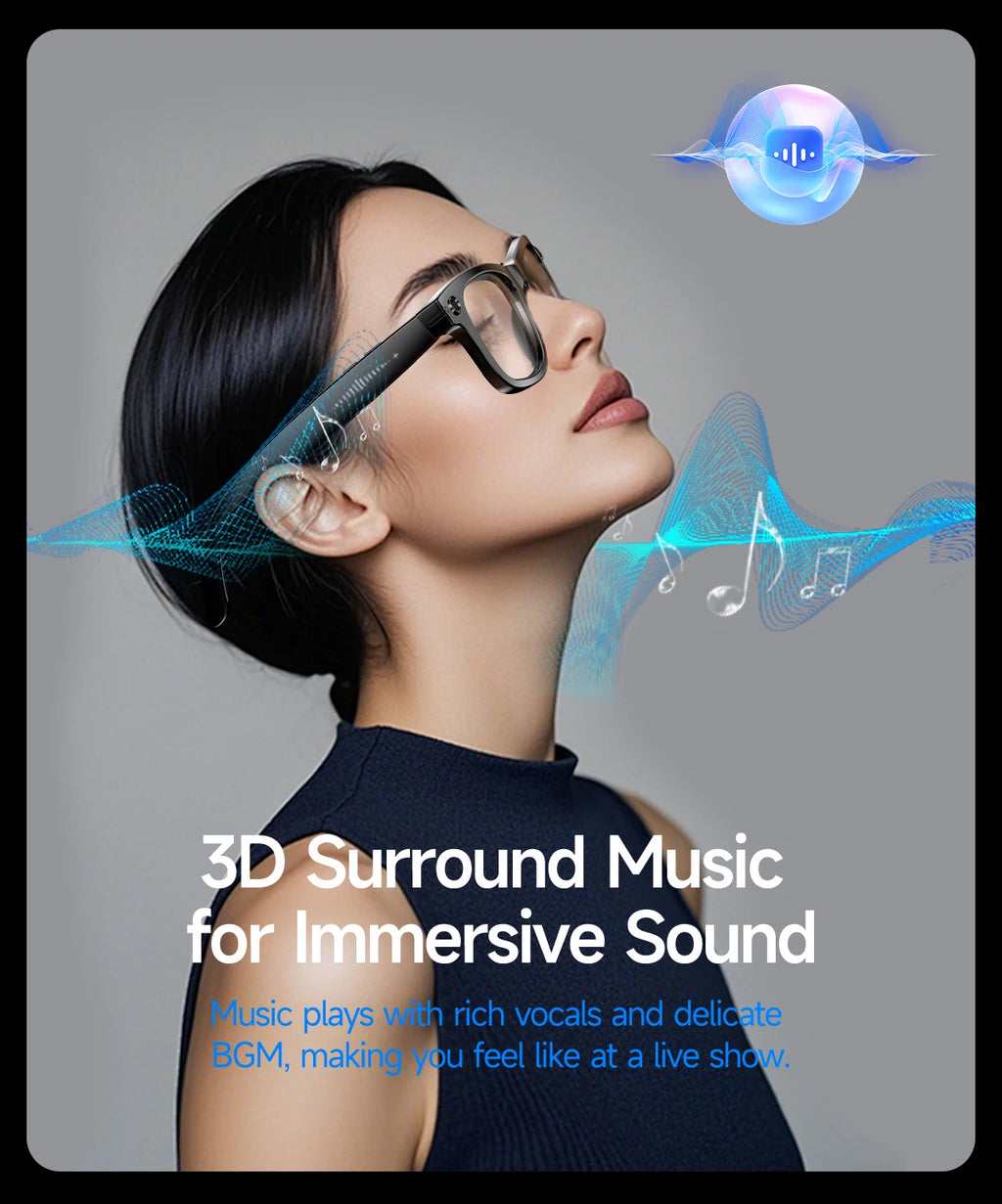 2025 smart glasses bluetooth camera Recording Videos AI Photo Recognition Answer 100+ Languages Translation Music Play Men Women