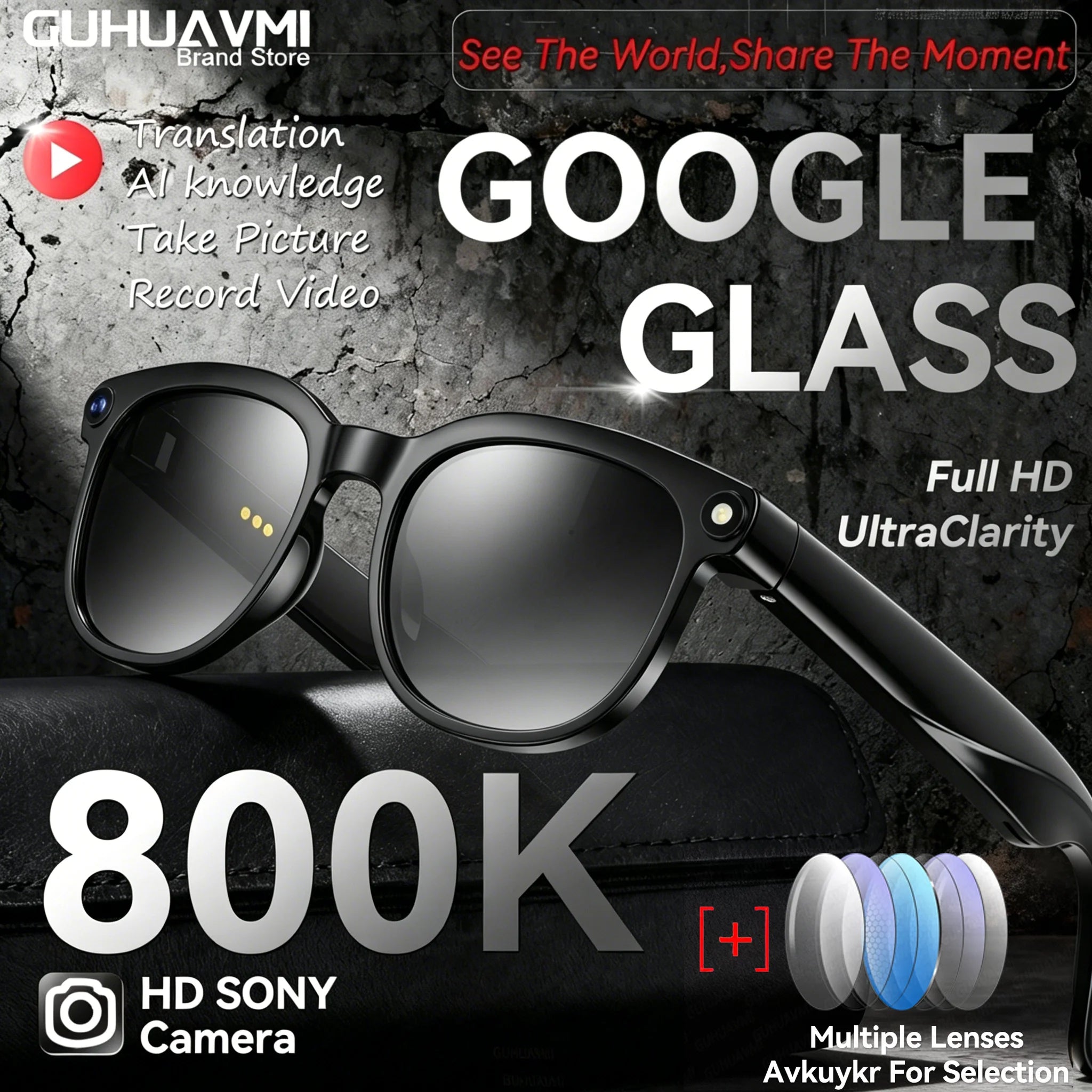 2026 New 8K HD AI Smart Glasses Men Chat GPT 800MP Camera Bluetooth Call AI Translation Voice Assistant Control Sunglasses Women