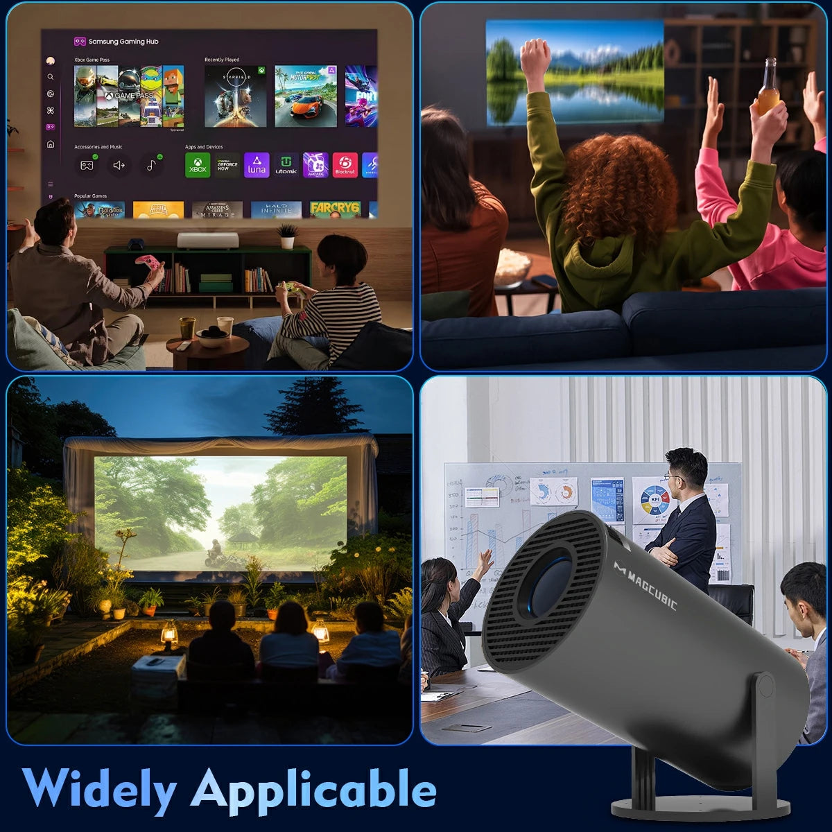 Magcubic Mini Portable HY300 Pro Projector 8K Full HD Native 720P 290 ANSI BT5.4 Android 14 Home Theater Outdoor Projector