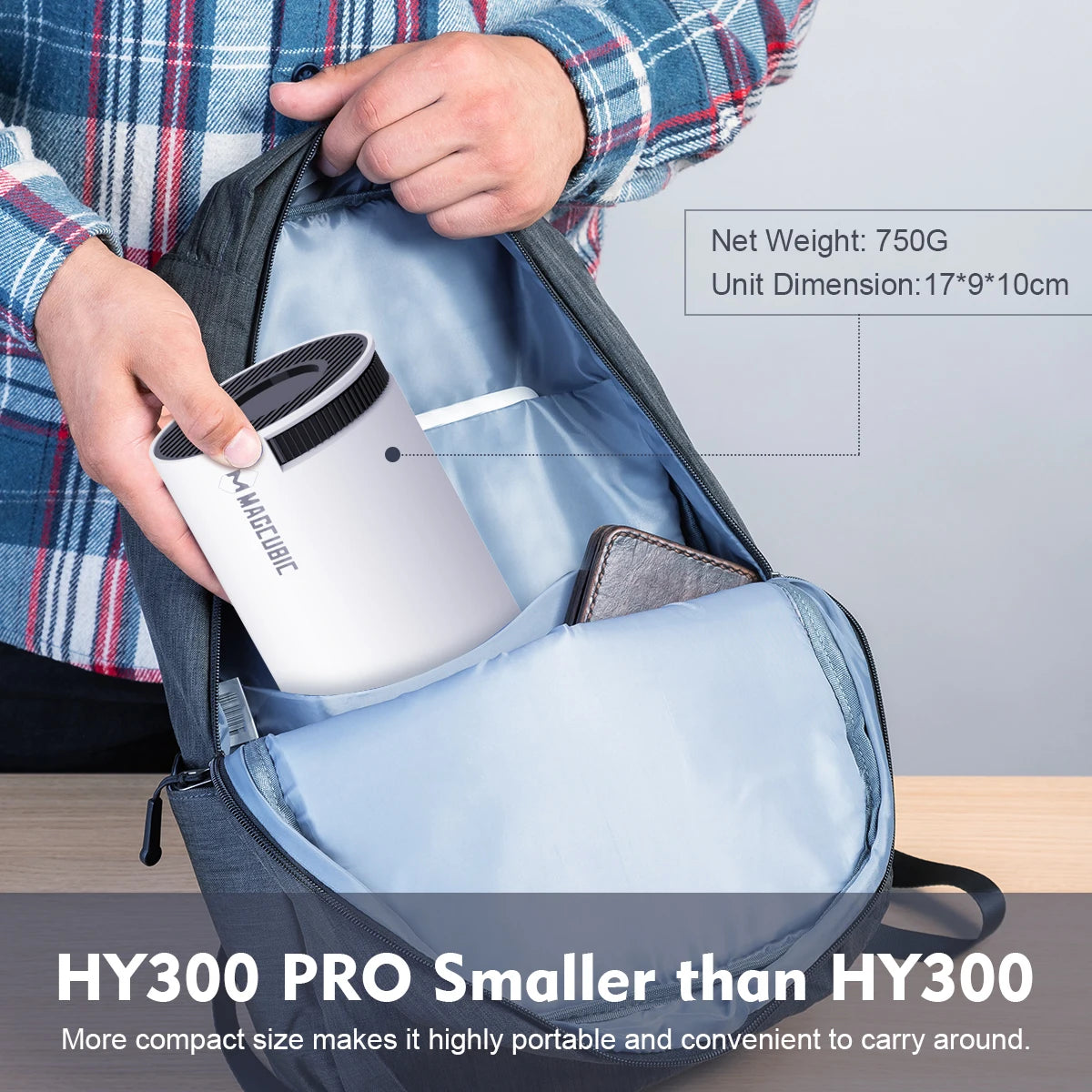 Magcubic Mini Portable HY300 Pro Projector 8K Full HD Native 720P 290 ANSI BT5.4 Android 14 Home Theater Outdoor Projector