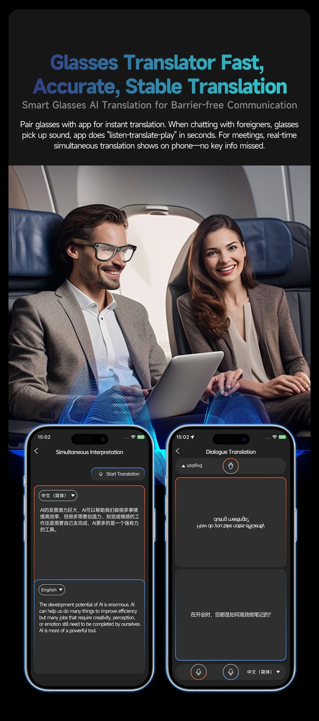 2025 smart glasses bluetooth camera Recording Videos AI Photo Recognition Answer 100+ Languages Translation Music Play Men Women