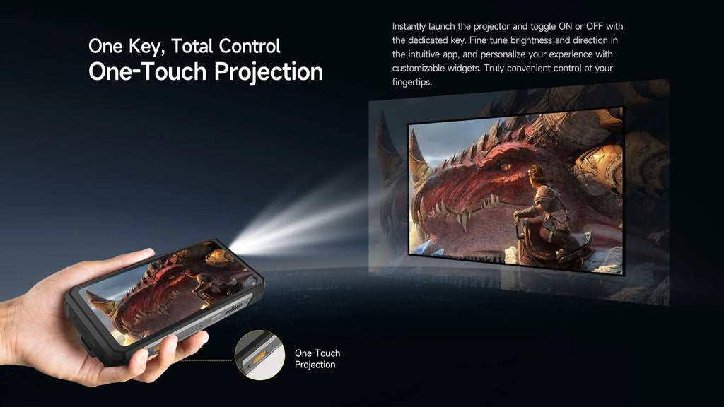 Ulefone Armor 34 Pro+ 5G Rugged Smartphone 16GB+512GB 25500mAh Built-in Projector 64MP Night Vision 6.95'' 120Hz NFC Android 15