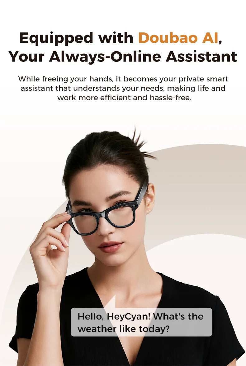 2026 New 800W Camera 3600mAh Portable Charger Smart Glasses 100+language Translation Bluetooth Call Music Player AI Chat Glasses
