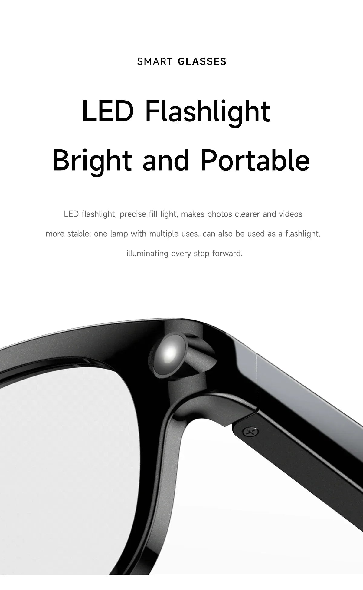 Lenovo New 2026 8K Translation AI Smart Glasses Bluetooth Calling Music Player Camera Control Anti Blue Light Sunglasses