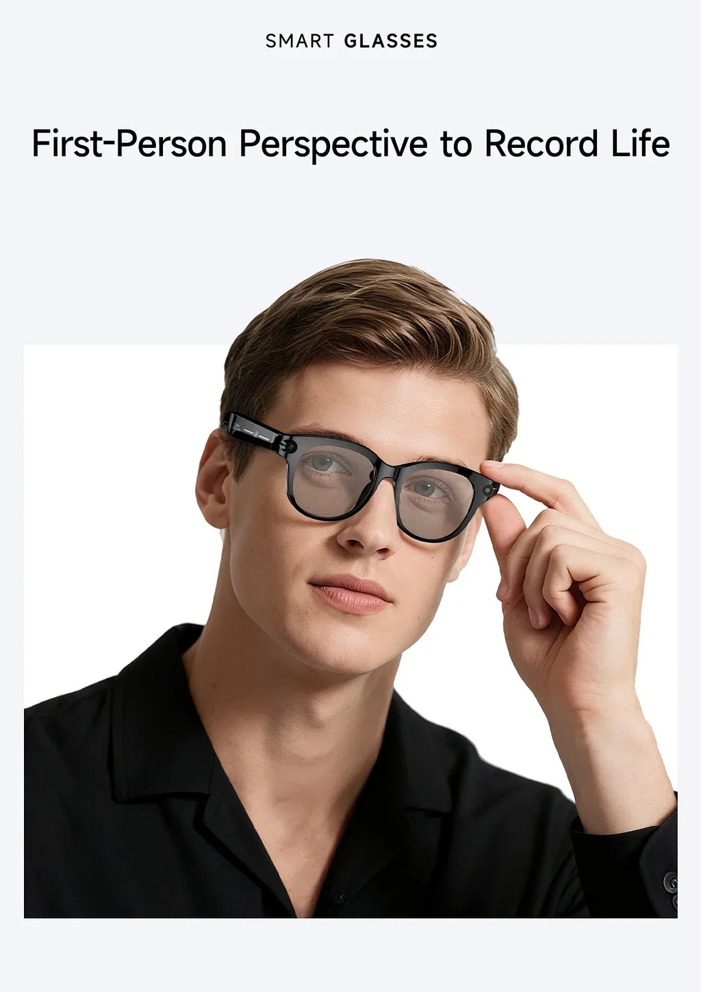 Lenovo New 2026 8K Translation AI Smart Glasses Bluetooth Calling Music Player Camera Control Anti Blue Light Sunglasses