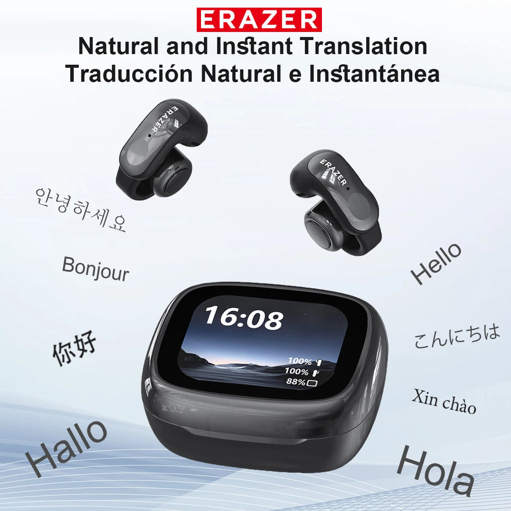 ERAZER XF28 Bluetooth V6.0 Translation Earphones Open-ear True Wireless EarbudsOffice Travel,ASMR Headset APP