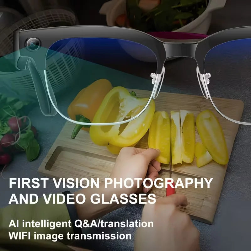 2026New AI Smart Glasses 120+Language Translation 800W Pixel Camera Video Music Player Call Business 8K Color Change Glasses Men