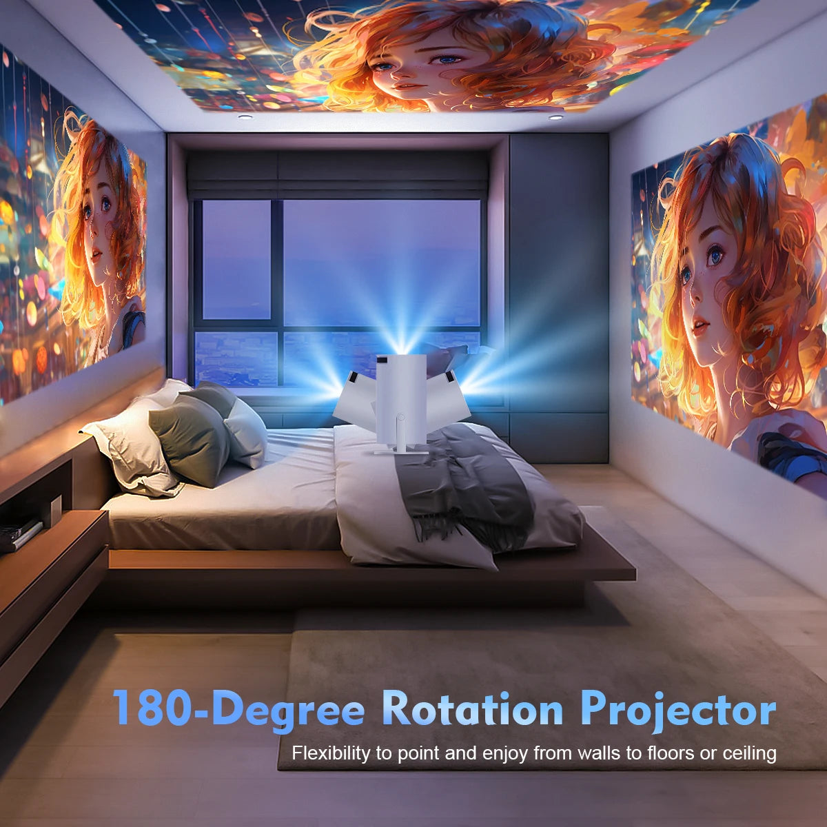 Magcubic Mini Portable HY300 Pro Projector 8K Full HD Native 720P 290 ANSI BT5.4 Android 14 Home Theater Outdoor Projector