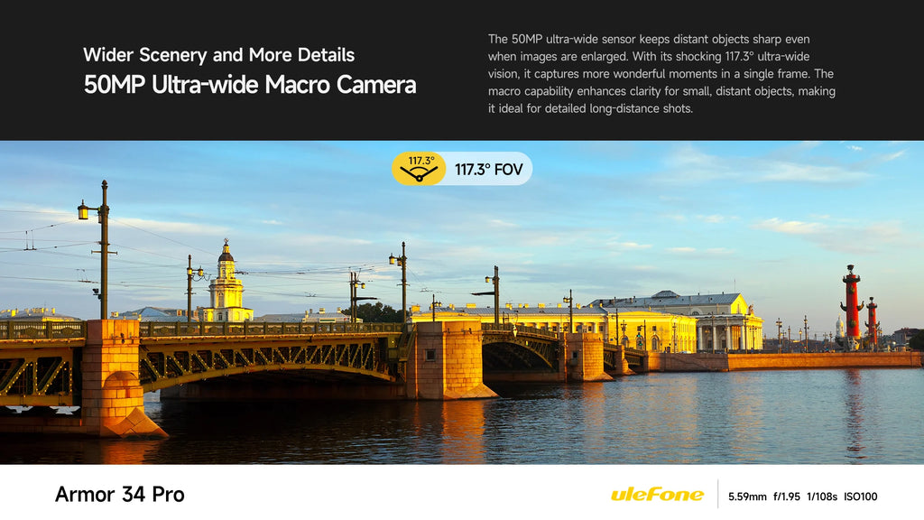 Ulefone Armor 34 Pro+ 5G Rugged Smartphone 16GB+512GB 25500mAh Built-in Projector 64MP Night Vision 6.95'' 120Hz NFC Android 15