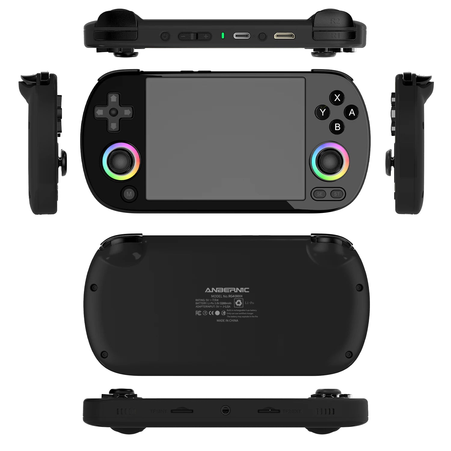 ANBERNIC RG40XX H Handheld Game Console 4'' Screen Linux System Joystick RGB Lighting Effect RG40XXH Video Player Trimui Console