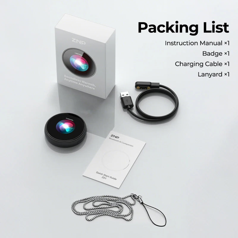 Ultra-thin AI Voice Translator ZNP Z01 Instant Professional Portable Magnetic Smart Voice Translation Display Touch Control