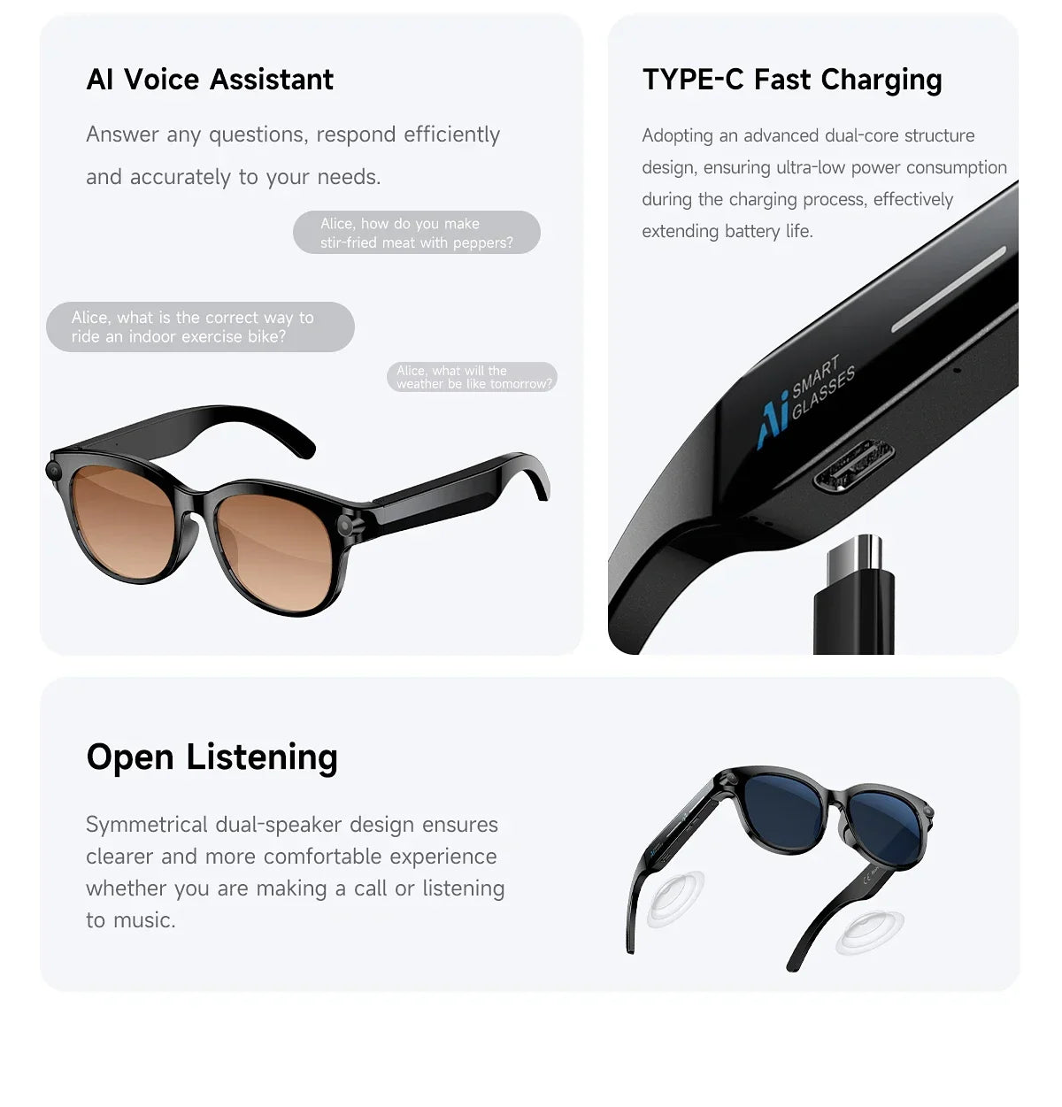 Lenovo New 2026 8K Translation AI Smart Glasses Bluetooth Calling Music Player Camera Control Anti Blue Light Sunglasses